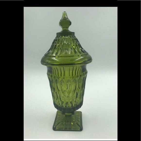 Other - Vintage Green Small Pedestal Dish